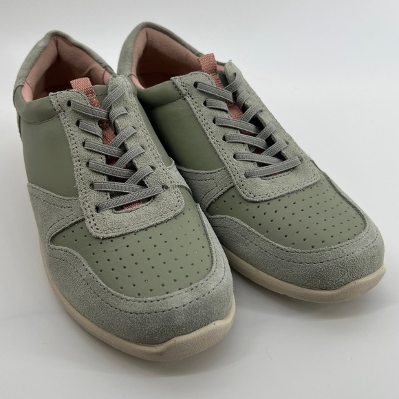 Vionic Shoes - Vionic Women 5 Karigan Casual Comfort Lace-Up Slip On Sneaker Sage Leather Suede